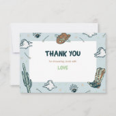 西カウボーイベビーシャワーサンキューカード 招待状 (正面)