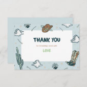 西カウボーイベビーシャワーサンキューカード 招待状 (正面/裏面)