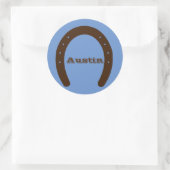 西カウボーイホースシューカスタムブルー ラウンドシール (バッグ)