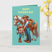 西カウボーイホースチャイルドハッピー父の日5 カード (黄色い花)