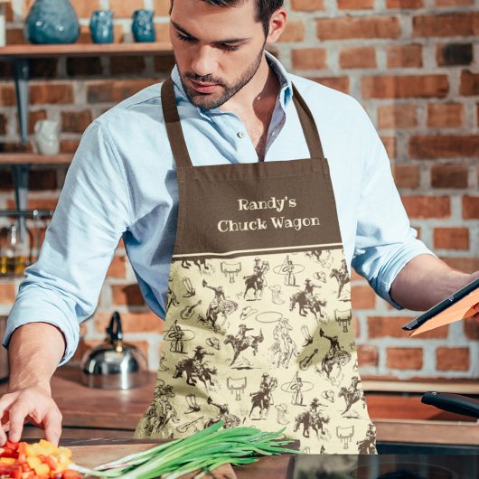 西カウボーイホースロデパーソナライズされたオ エプロン