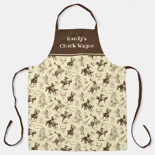 西カウボーイホースロデパーソナライズされたオ エプロン (正面)