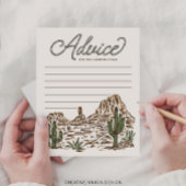 西カウボーイボーイベビーシャワーアドバイスカード