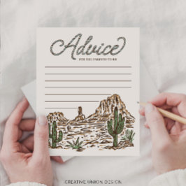 西カウボーイボーイベビーシャワーアドバイスカード