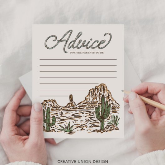 西カウボーイボーイベビーシャワーアドバイスカード