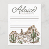 西カウボーイボーイベビーシャワーアドバイスカード (正面)