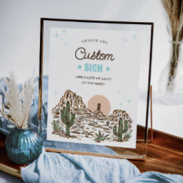 西カウボーイボーイベビーシャワーカスタムサイン