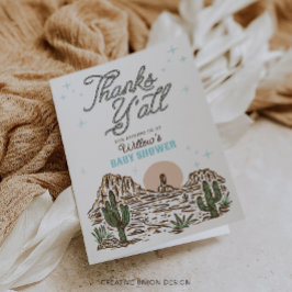 西カウボーイボーイベビーシャワーサンキューカード サンキューカード