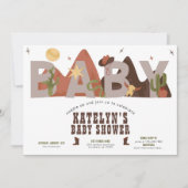 西カウボーイボーイベビーシャワー 招待状 (正面)