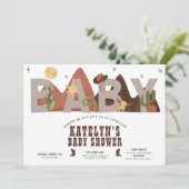 西カウボーイボーイベビーシャワー 招待状 (スタンド正面)