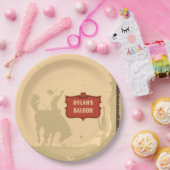 西カウボーイモノグラム素朴名サロン ペーパープレート (パーティー)