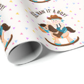 西カウボーイロッキングホースその男の子の赤ちゃんシャワー ラッピングペーパー (ロールコーナー)