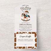 西カウボーイロッキングホースボーイベビーシャワー オールインワン招待状 (内側)