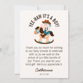 西カウボーイロッキングホースボーイベビーシャワー サンキューカード (正面)