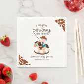 西カウボーイロッキングホースボーイベビーシャワー スタンダードランチョンナプキン (インサイチュ)