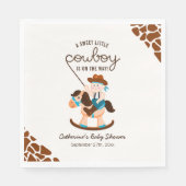 西カウボーイロッキングホースボーイベビーシャワー スタンダードランチョンナプキン (正面)