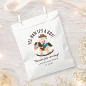 西カウボーイロッキングホースボーイベビーシャワー フェイバーバッグ (クリップ留めされた状態)