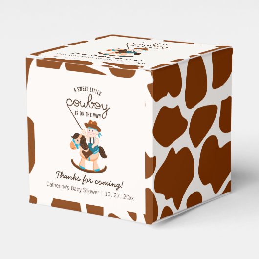 西カウボーイロッキングホースボーイベビーシャワー フェイバーボックス (正面サイド)