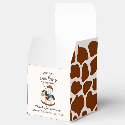 西カウボーイロッキングホースボーイベビーシャワー フェイバーボックス (オープン)