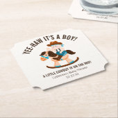 西カウボーイロッキングホースボーイベビーシャワー ペーパーコースター (アングル)