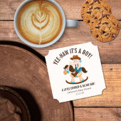 西カウボーイロッキングホースボーイベビーシャワー ペーパーコースター