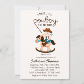 西カウボーイロッキングホースボーイベビーシャワー 招待状 (正面)