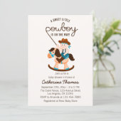 西カウボーイロッキングホースボーイベビーシャワー 招待状 (スタンド正面)