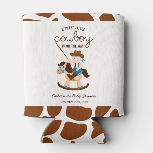 西カウボーイロッキングホースボーイベビーシャワー 缶クーラー (裏面)