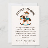 西カウボーイロッキングホースボーイ誕生日 サンキューカード (正面)