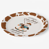 西カウボーイロッキングホースボーイ誕生日 ペーパープレート (アングル)