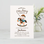 西カウボーイロッキングホースボーイ誕生日 招待状 (スタンド正面)