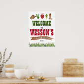 西カウボーイロデオウェルカムサイン ポスター (キッチン)