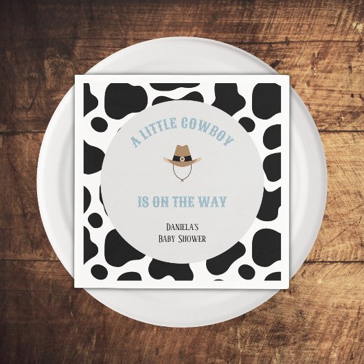 西カウボーイロデオカウウプリントボーイベビーシャワー スタンダードカクテルナプキン