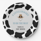 西カウボーイロデオカウウプリントボーイベビーシャワー ペーパープレート (正面)