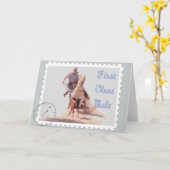 西カウボーイロデオカーフローパーグリーティングカード カード (黄色い花)