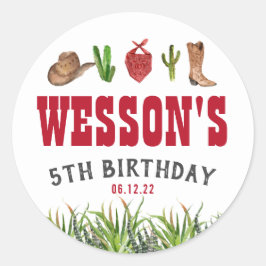 西カウボーイロデオステッカー ラウンドシール