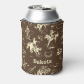 西カウボーイロデオダークパーソナライズされたブラウン 缶クーラー (缶裏面)