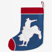 西カウボーイロデオブルライディングレザーフェイクズ スモールクリスマスストッキング (裏面)