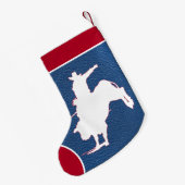 西カウボーイロデオブルライディングレザーフェイクズ スモールクリスマスストッキング (裏面 (吊り時))