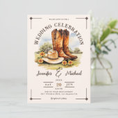 西カウボーイロデオブーツカントリーウェディング 招待状 (スタンド正面)