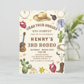 西カウボーイロデオ誕生日パーティーへの招待 招待状 (スタンド正面)