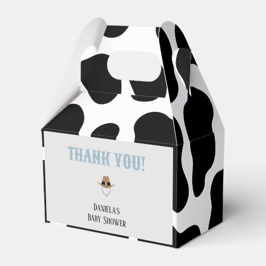 西カウボーイロデオ赤ちゃんシャワーありがとう フェイバーボックス (正面サイド)