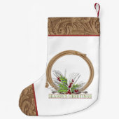 西カウボーイロープとスパーズフェイクレザー スモールクリスマスストッキング (裏面)