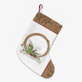 西カウボーイロープとスパーズフェイクレザー スモールクリスマスストッキング (正面 (吊り時))