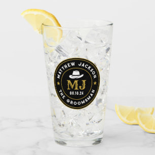 西カウボーイヴィンテージロゴパーソナライズされたGroomsmen タンブラーグラス