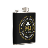 西カウボーイヴィンテージロゴパーソナライズされたGroomsmen フラスク (右)