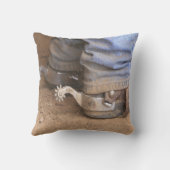 西カウボーイ埃っぽいブーツとスパール クッション (裏面)