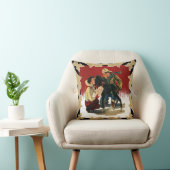 西カウボーイ女性のカーボーイホースクリスマス クッション (椅子)