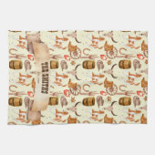 西カウボーイ女性のカーボーイロデオ馬をテーマ キッチンタオル (横)