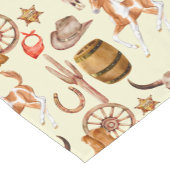 西カウボーイ女性のカーボーイロデオ馬をテーマ ショートテーブルランナー (コーナー)